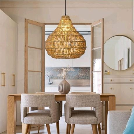 1 Light Farmhouse Seagrass Wicker