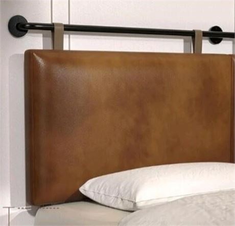 Hanging Headboard with Brown Faux