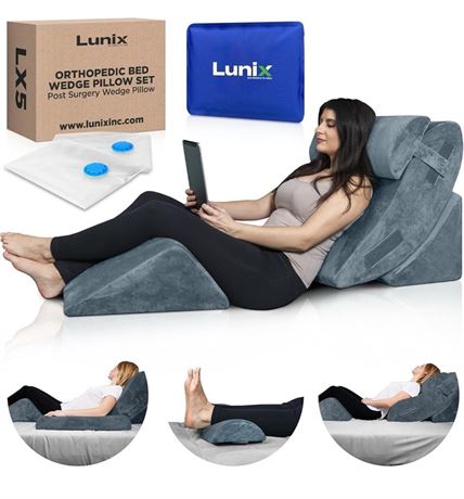 *Lunix 4pcs Orthopedic Bed Wedge Pillow Set