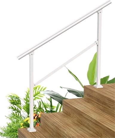 -KINBOSD 4 Steps Stair Handrail-White-