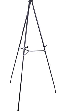 U.S. Art Supply 66" High Black Metal Display Easel