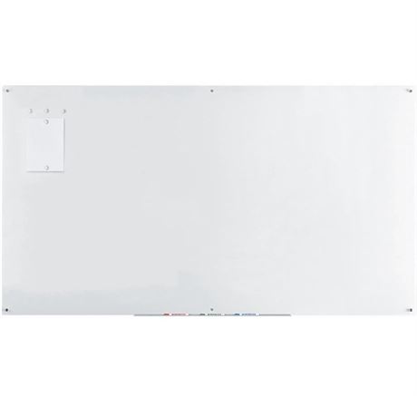 Magnetic White Glass Dry-Erase Board Set
