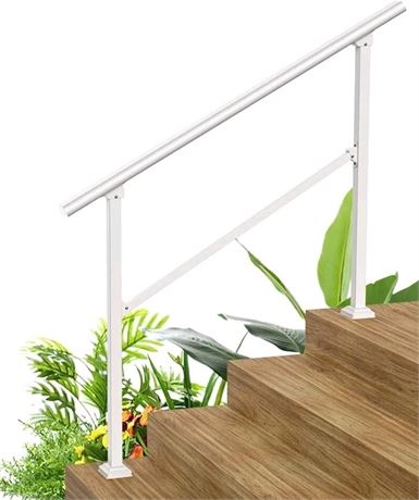 -KINBOSD 4 Steps Stair Handrail-White-