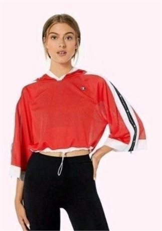 (S) Champions Womens Hodded Crop Mesh