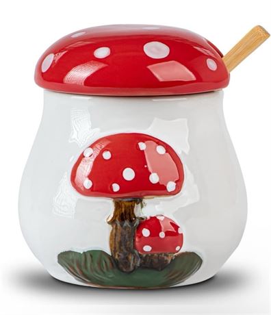 Mushroom Sugar Bowl With Lid And Spoon
