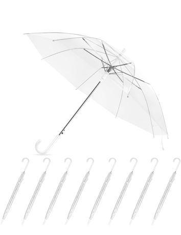 8 Pack Clear Wedding Umbrellas