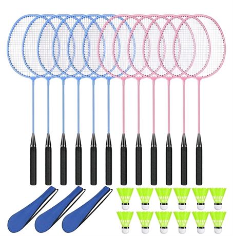 12 Pack Badminton Rackets Set