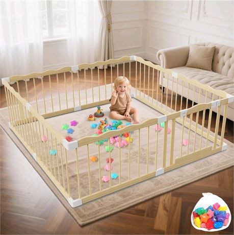 Wooden Baby Playpen - 65×65×25