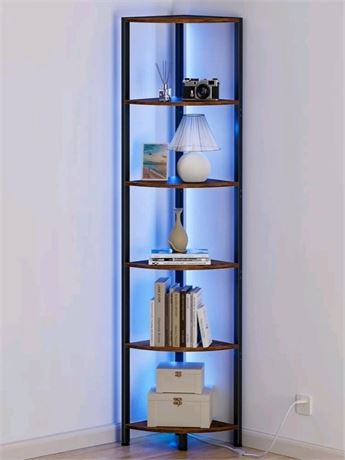 Furnulem 6 Tier Corner Shelf with LED