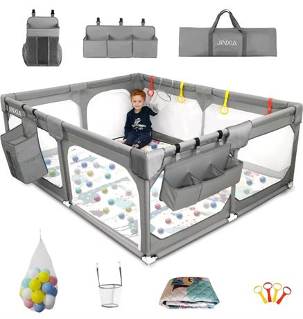 Baby Playpen with Mat 75"*59"