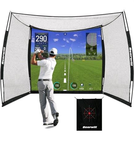 Golf Net with Simulator Impact Screen