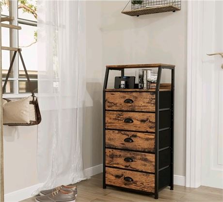Furnulem Tall 5 Drawers Dresser