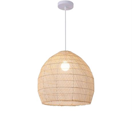 Rattan Pendant Light,15.75" Hand-
