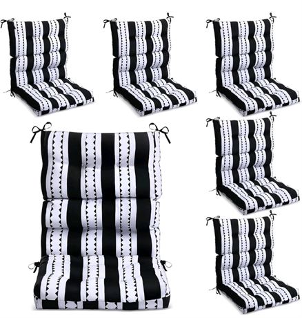 6 Pack High Back Outdoor Chair Cushions