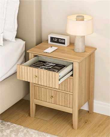 Fluted Nightstand, Farmhouse Night Stand