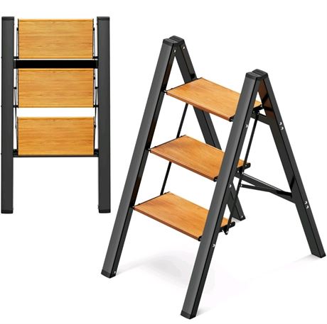 3 Step Ladder, Aluminum Folding Step Stool