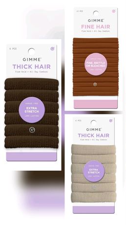 5PK Of Gimme Beauty Thick Xtra Stretch Hair Tie