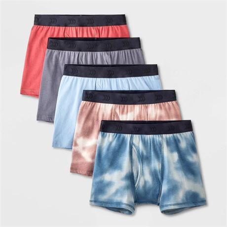 Boys' 5pk Boxer Briefs - All in Motion Gray L