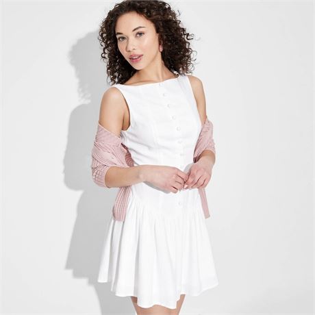 Women's Drop Waist Mini Sundress - Wild Fable Whit
