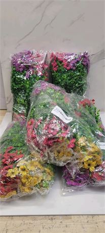 Bundle of 5 packs of faux flowers