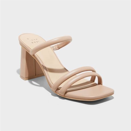 Women's Stacy Mule Heels - a New Day Light Brown 6