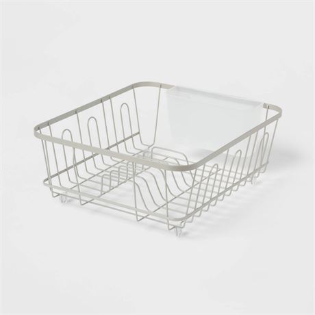 Small Steel Dish Drainer Brushed Nickel - Brightr