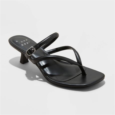 Women's Sayler Thong Heels - a New Day Black 8.5: