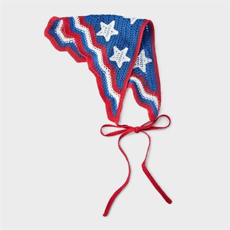 Americana Knitted Headscarf - Red/White/Blue