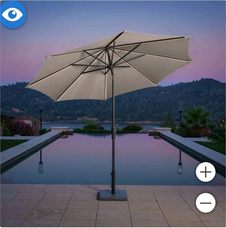 Sunvilla 10' Round Solar LED Market Umbrella
