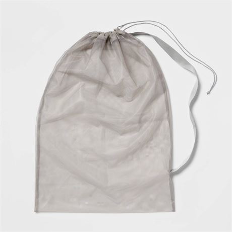 Mesh Laundry Bag Gray - Brightroom: Polyester Dirt