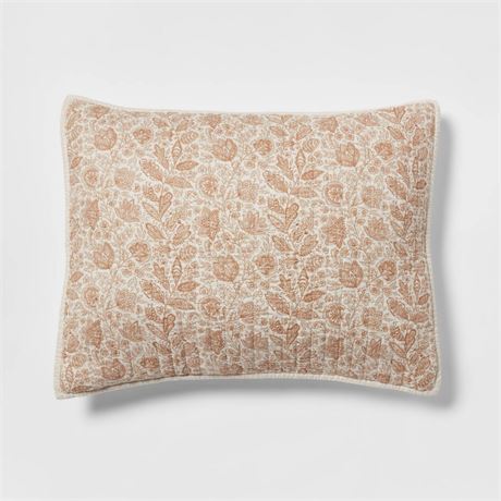 Standard Printed Voile Tonal Floral Quilt Sham Iv