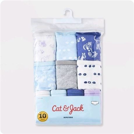 (Size 4) Girls' 10pk 'Dogs' Cotton Hipster