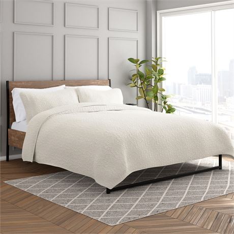 Ienjoy Home Floral Stitch 3-Pc. Quilt Set, Full/Q