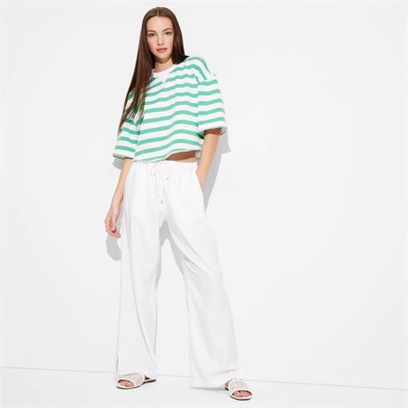 Women's Pull-On Linen Pants - Wild Fable™ White X
