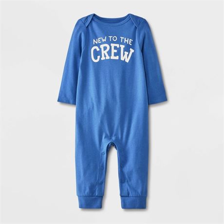 Baby Graphic Solid Romper - Cat & Jack Blue 12M
