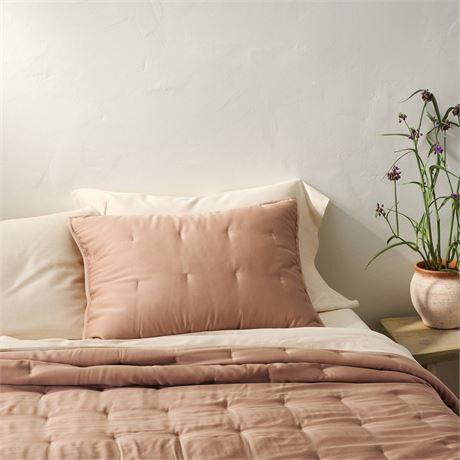 Standard Rayon from Bamboo Quilt Pillow Sham Adob