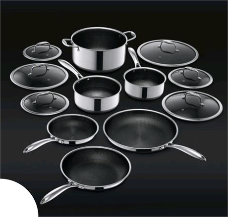 Hexclad Hybrid Pots & Pans Set (12-Piece)