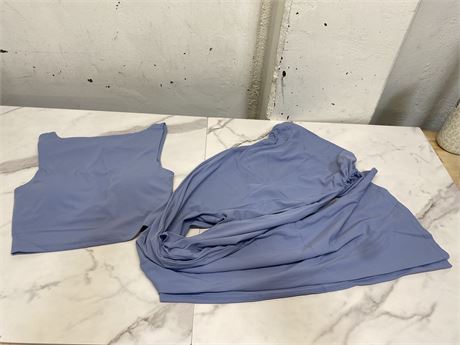 (S) Blue Two-Piece Outfit