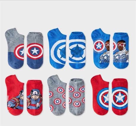 Boys' No Show Socks Captain America - S/M