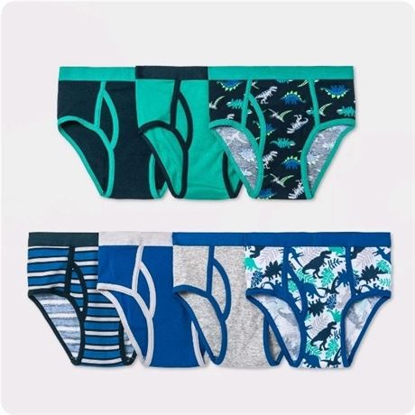 (L) Boys' 7pk Dinosaur Briefs