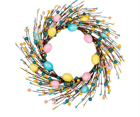 Pastel Easter egg wreath
