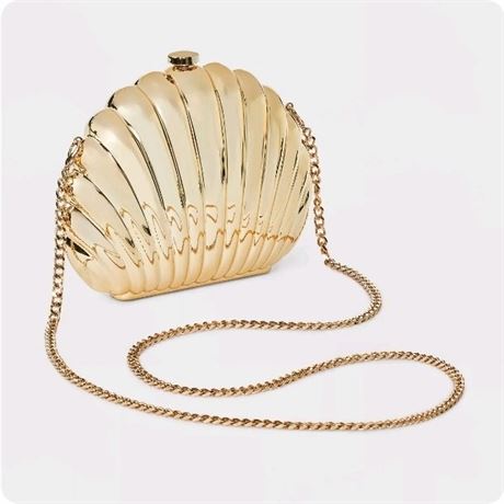 Shell Metal Clutch Crossbody Bag