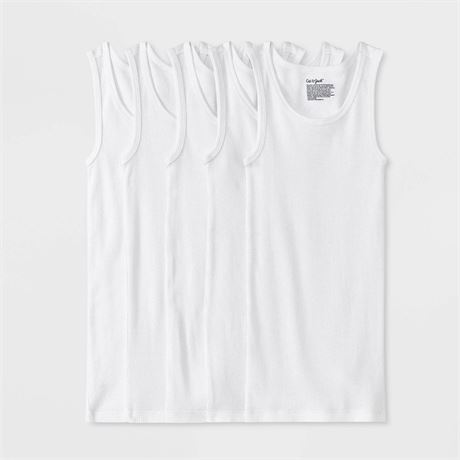 Boys' 5pk Tank Tops - Cat & Jack™ White M