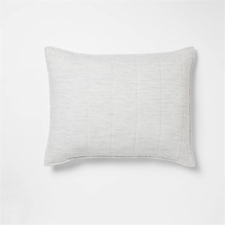 Standard Space Dyed Cotton Linen Sham Light Gray