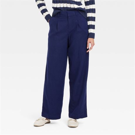 Women's Linen Essential Trouser - A New Day™ Navy