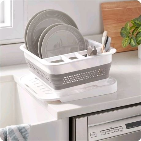 Plastic Collapsible Dish Rack with Drip