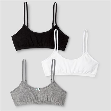 Girls' 3pk Cotton Cami Bra - Cat & Jack™ Gray/Whi