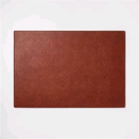 Faux Leather Desk Mat Brown -