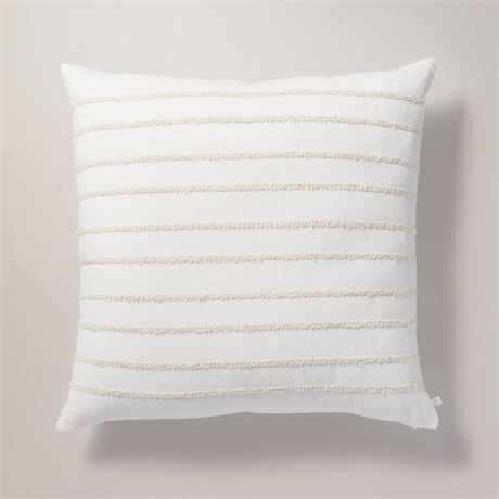 26x26" Tufted Rib Stripe Euro Bed Pillow Cream/Na