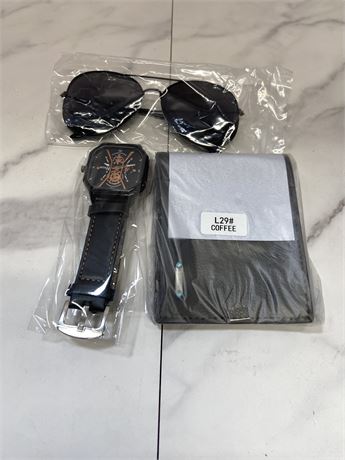 Watch, Sunglasses, and Wallet Set
